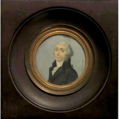 Portrait Miniature école Française Signé 