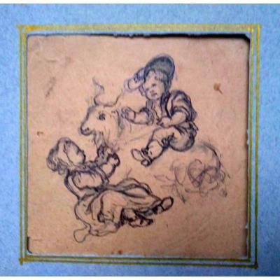 Ensemble De Dessins Anciens XVIIIème. Ècole Française.
