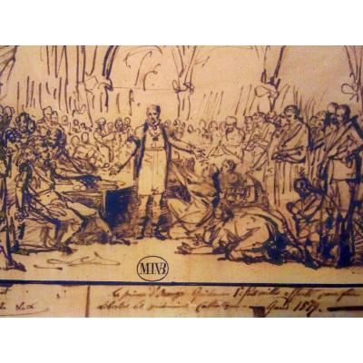 Van Bree, Mathieu Ignace (Anvers 1773-1835). Dessin  à l'Encre