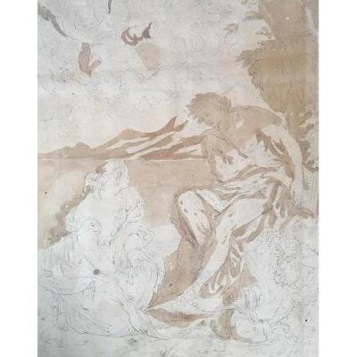 Gérard de Lairesse (1641- 1711) , attrib.  Dessin "Apollon" 