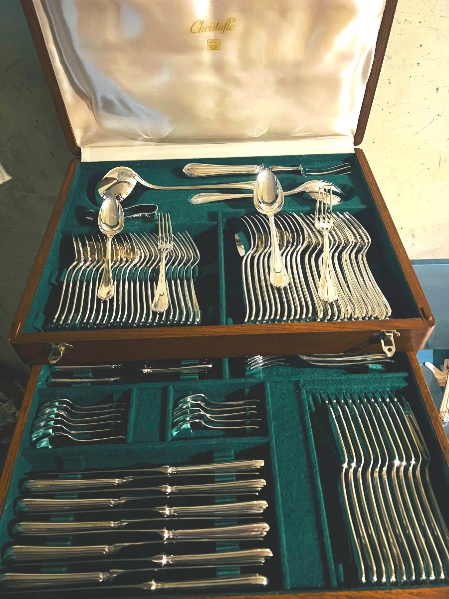 Christofle Silver Plated  Cutlery Set Spatours Model-photo-2