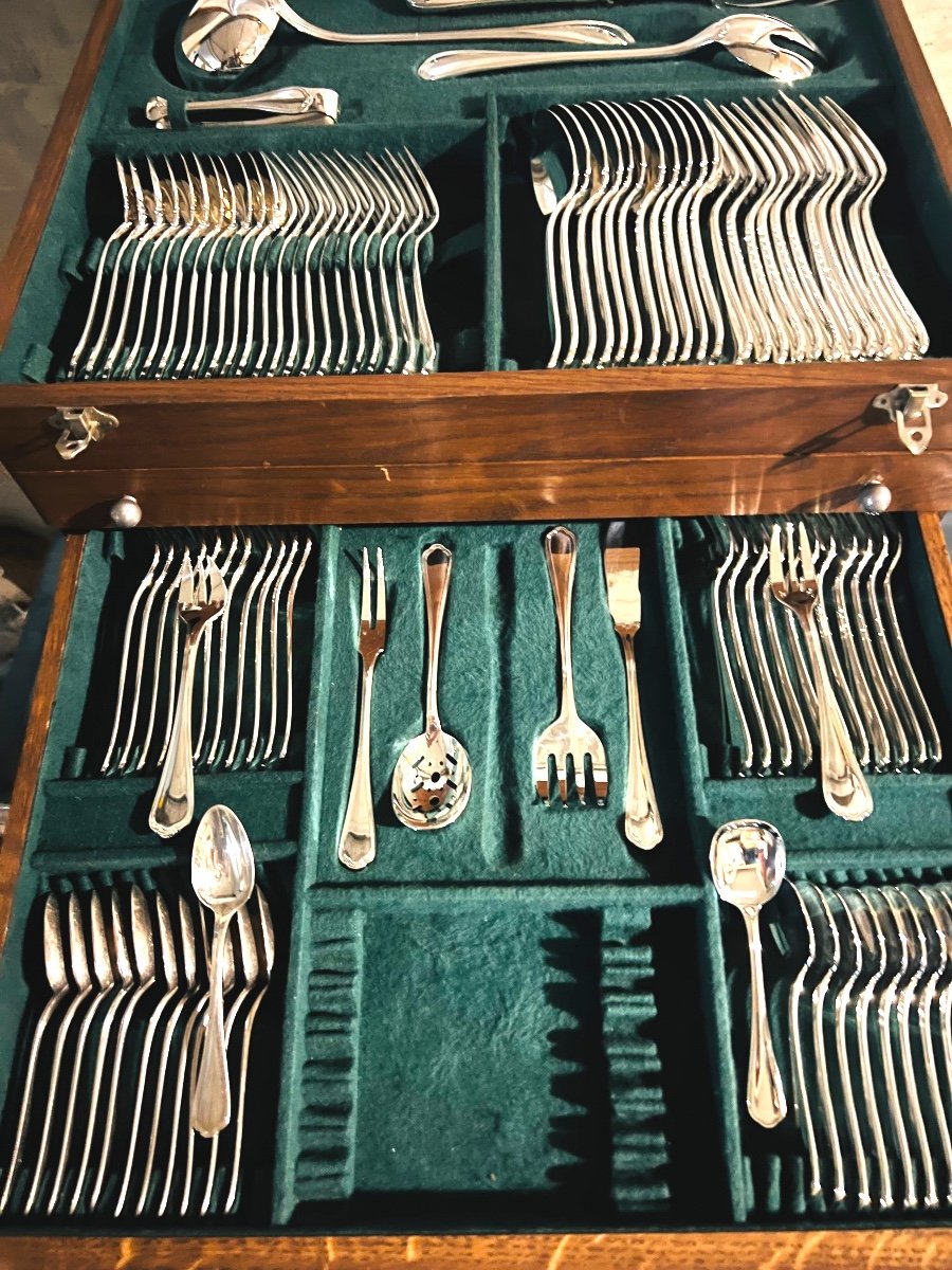 Christofle Silver Plated  Cutlery Set Spatours Model-photo-3