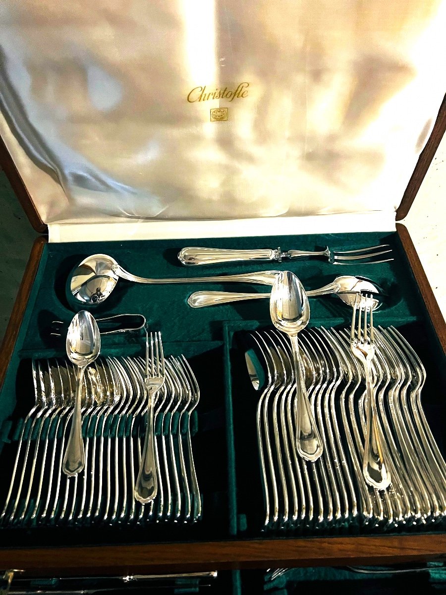Christofle Silver Plated  Cutlery Set Spatours Model-photo-4