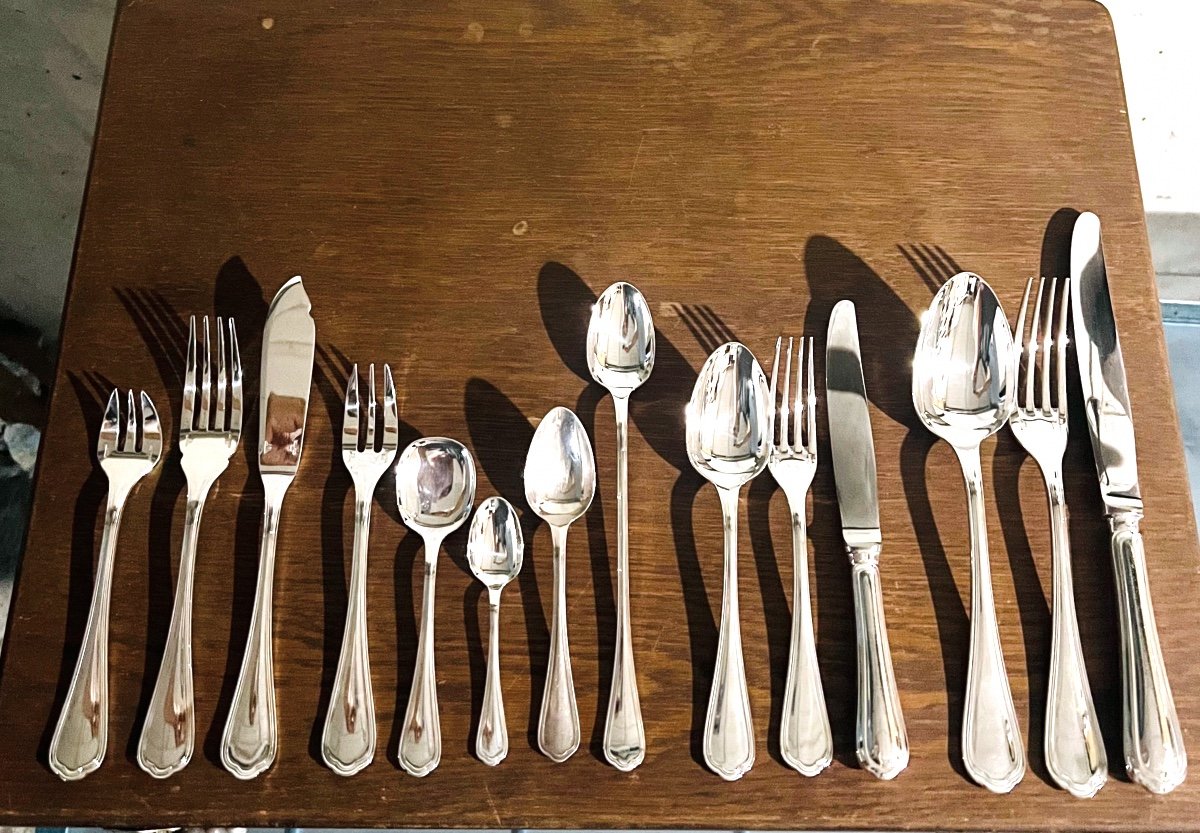Christofle Silver Plated  Cutlery Set Spatours Model