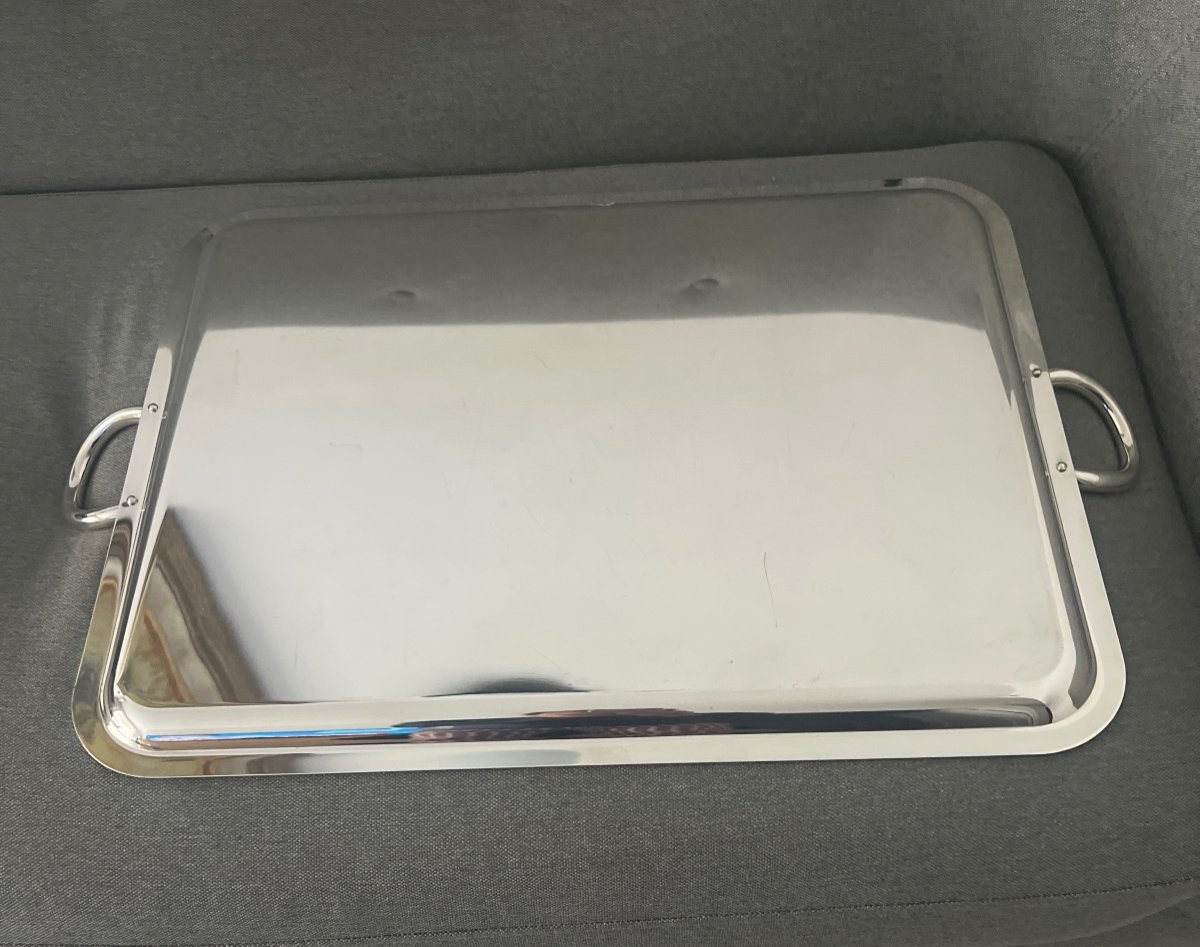 Christofle Plateau Métal Argenté Modèle Vertigo -photo-4