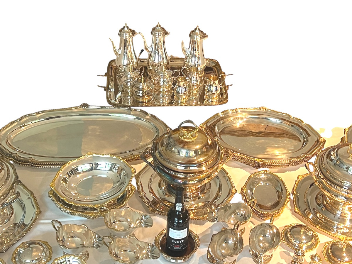 Ménagère Et Pièces De Forme Argent Vermeil -photo-1
