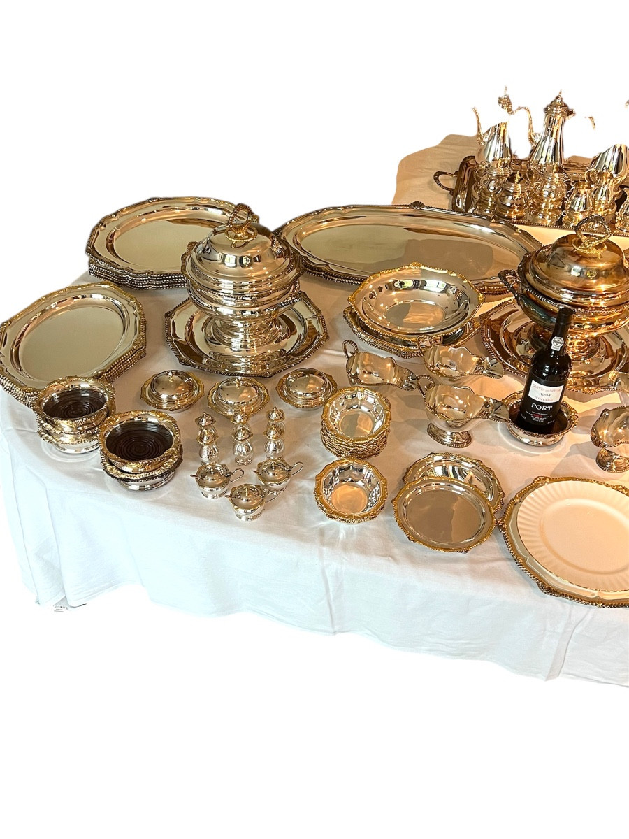 Ménagère Et Pièces De Forme Argent Vermeil -photo-2