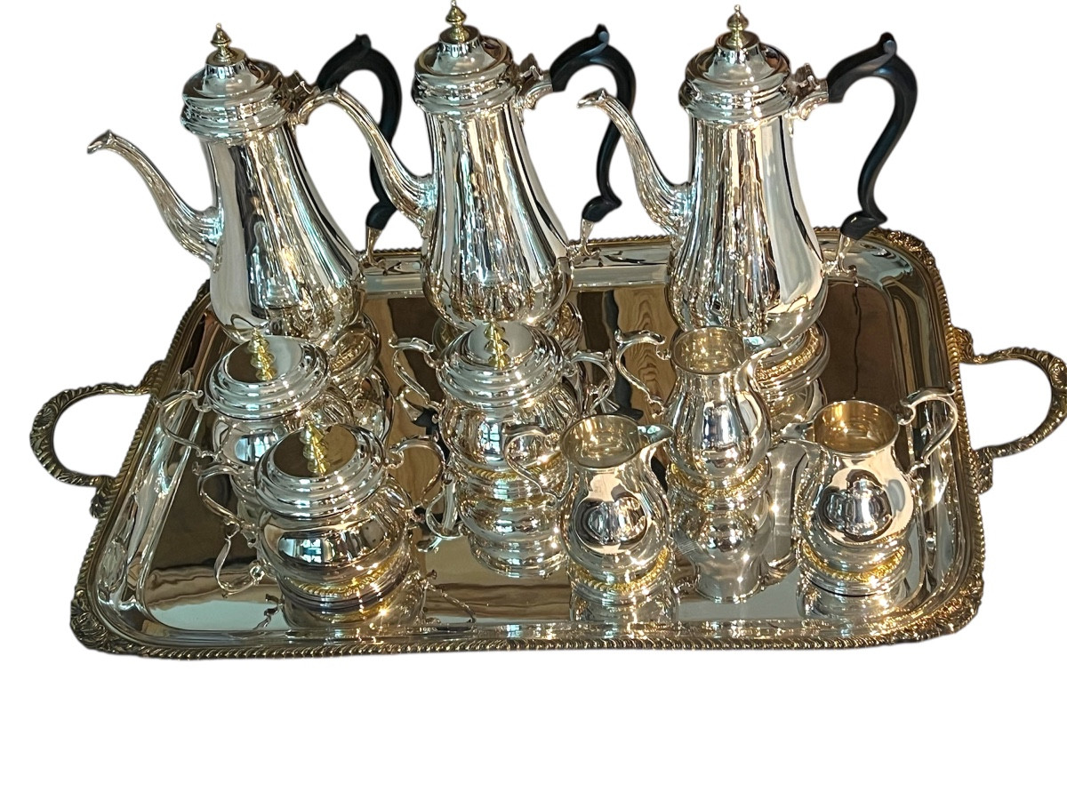 Ménagère Et Pièces De Forme Argent Vermeil -photo-3