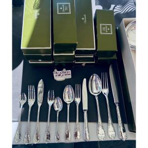  Christofle Silver Plated  Cutlery Set Marly Model