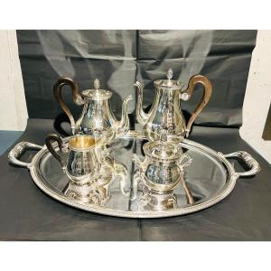 Christofle Malmaison Model Tea-coffee Service In Silver Plated