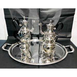 Christofle Malmaison Model Tea-coffee Service In Silver Plated