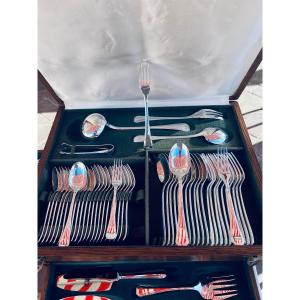 Cutlery Set Christofle America Model In Silver Plated