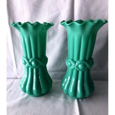 Paire de Vases en Opaline 