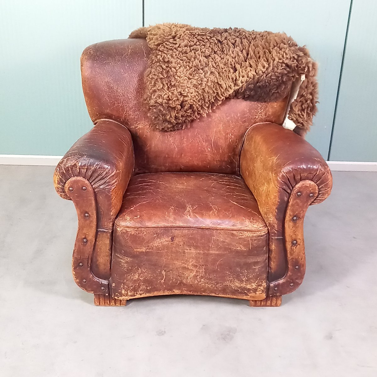 Fauteuil français ancien du XIXe siècle – solidement cloué-photo-4