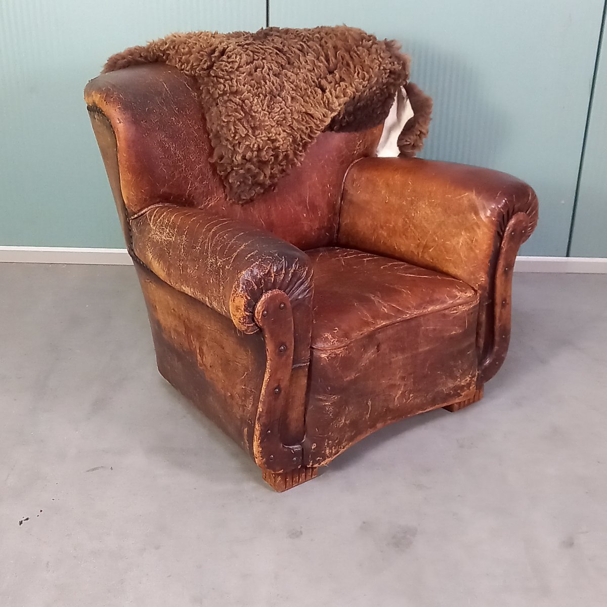 Fauteuil français ancien du XIXe siècle – solidement cloué-photo-5