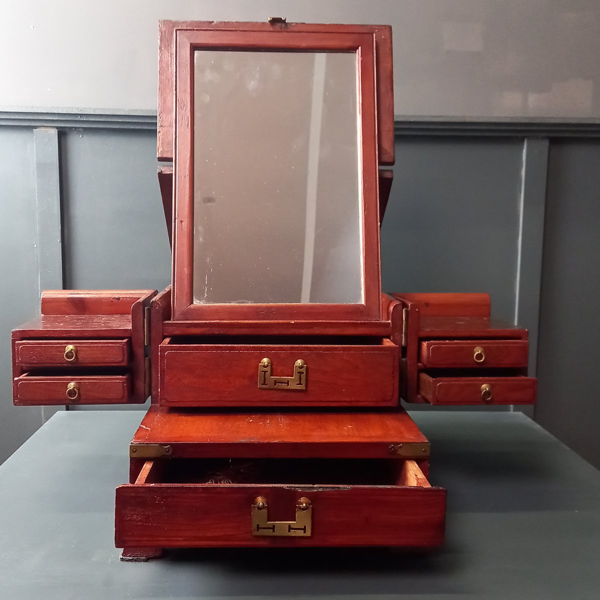 Miroir de rasage de campagne du XIXe siècle-photo-7