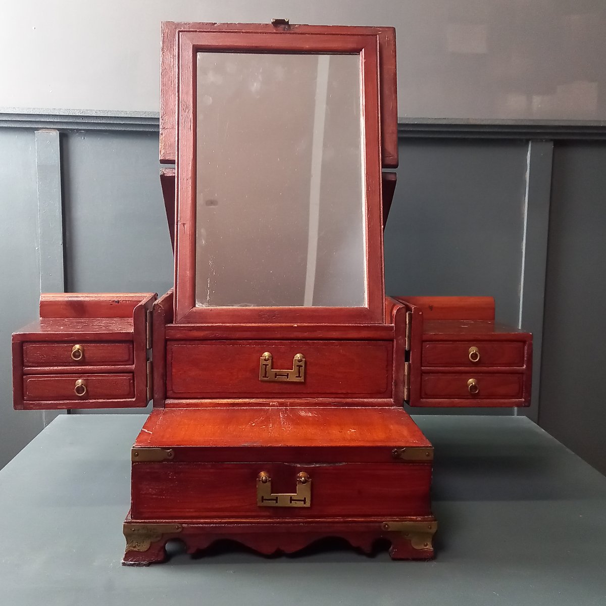 Miroir de rasage de campagne du XIXe siècle-photo-8