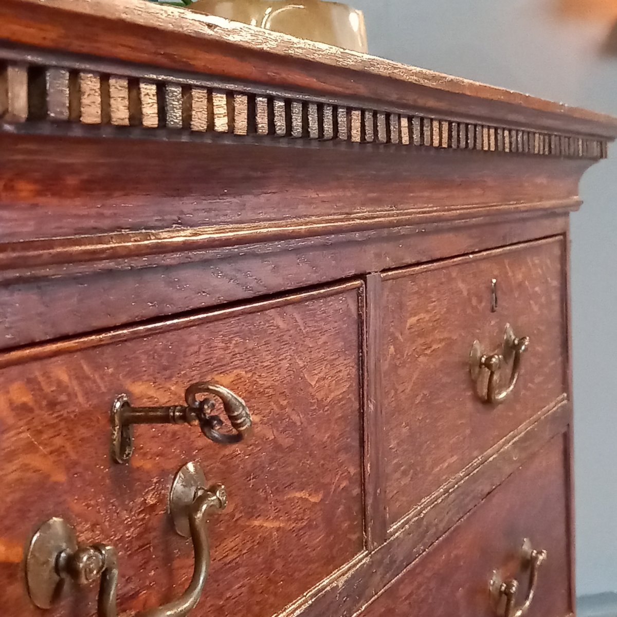 George III Style Chest Of Drawers With Superimposed Drawers, Dated 1830-photo-4