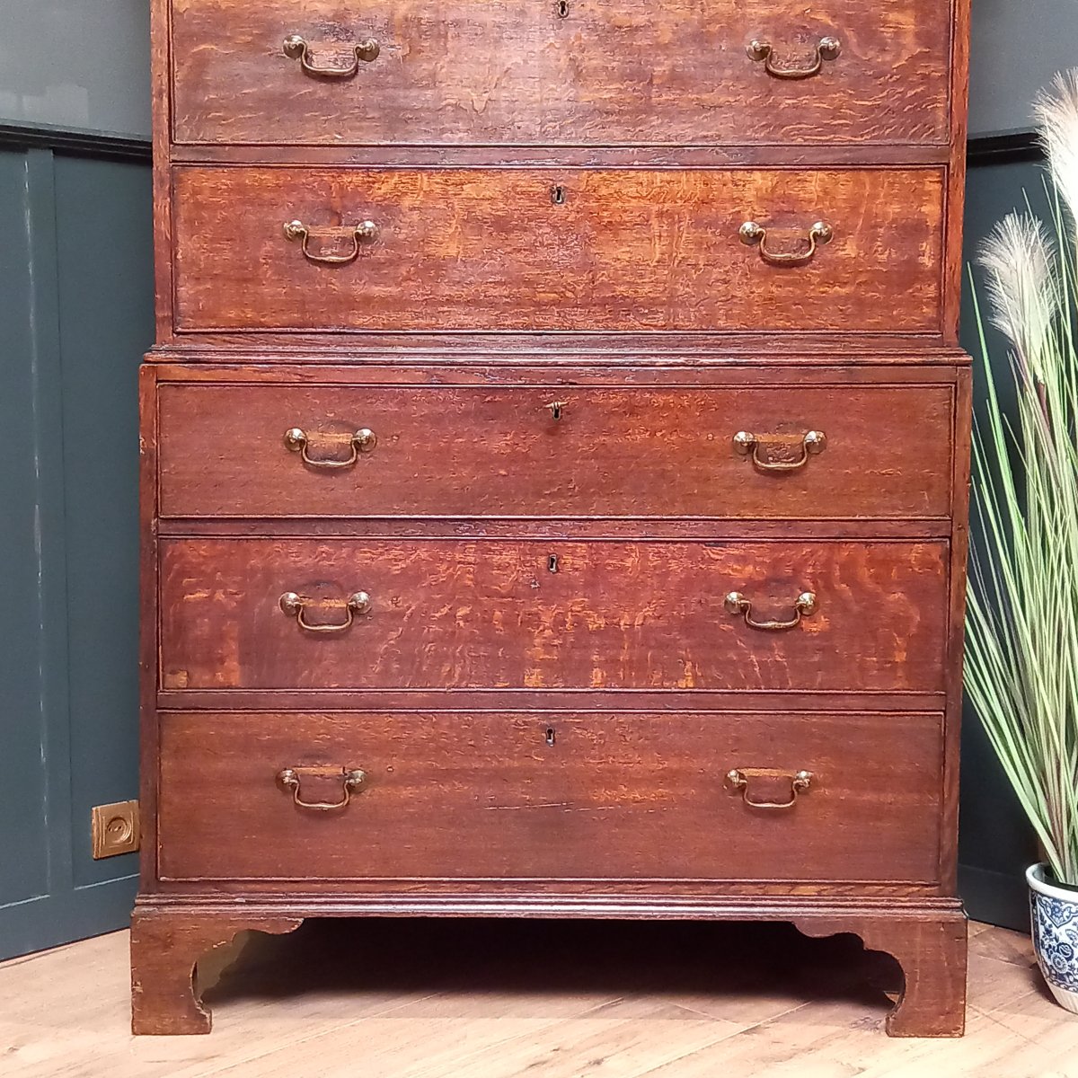 George III Style Chest Of Drawers With Superimposed Drawers, Dated 1830-photo-6