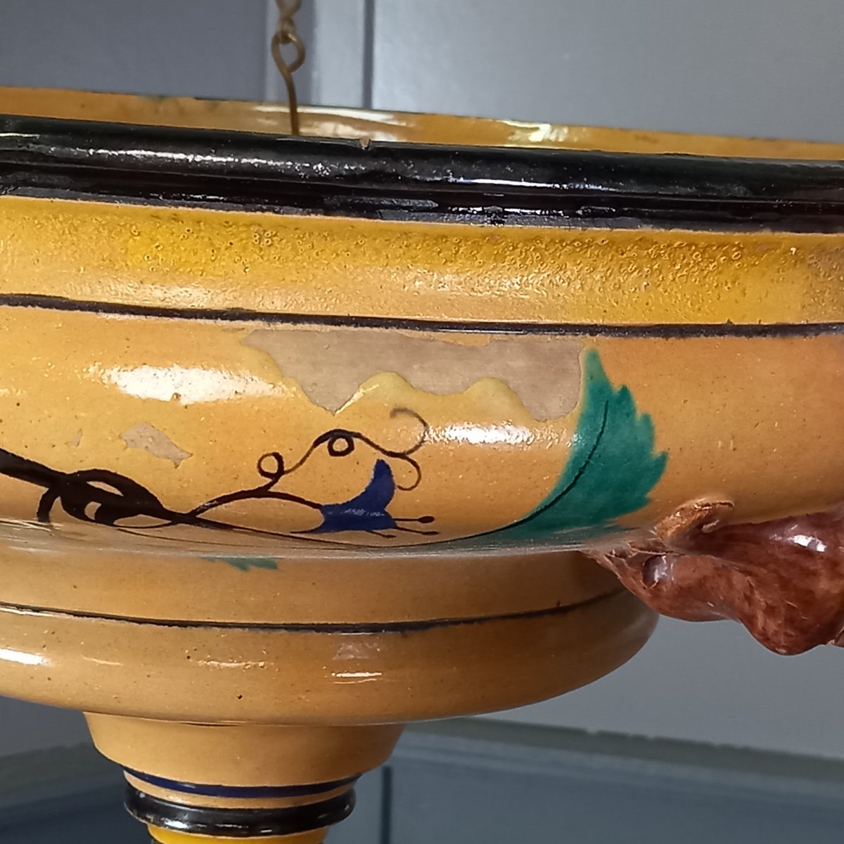 19th-century Ceramic Plant Stand-photo-3