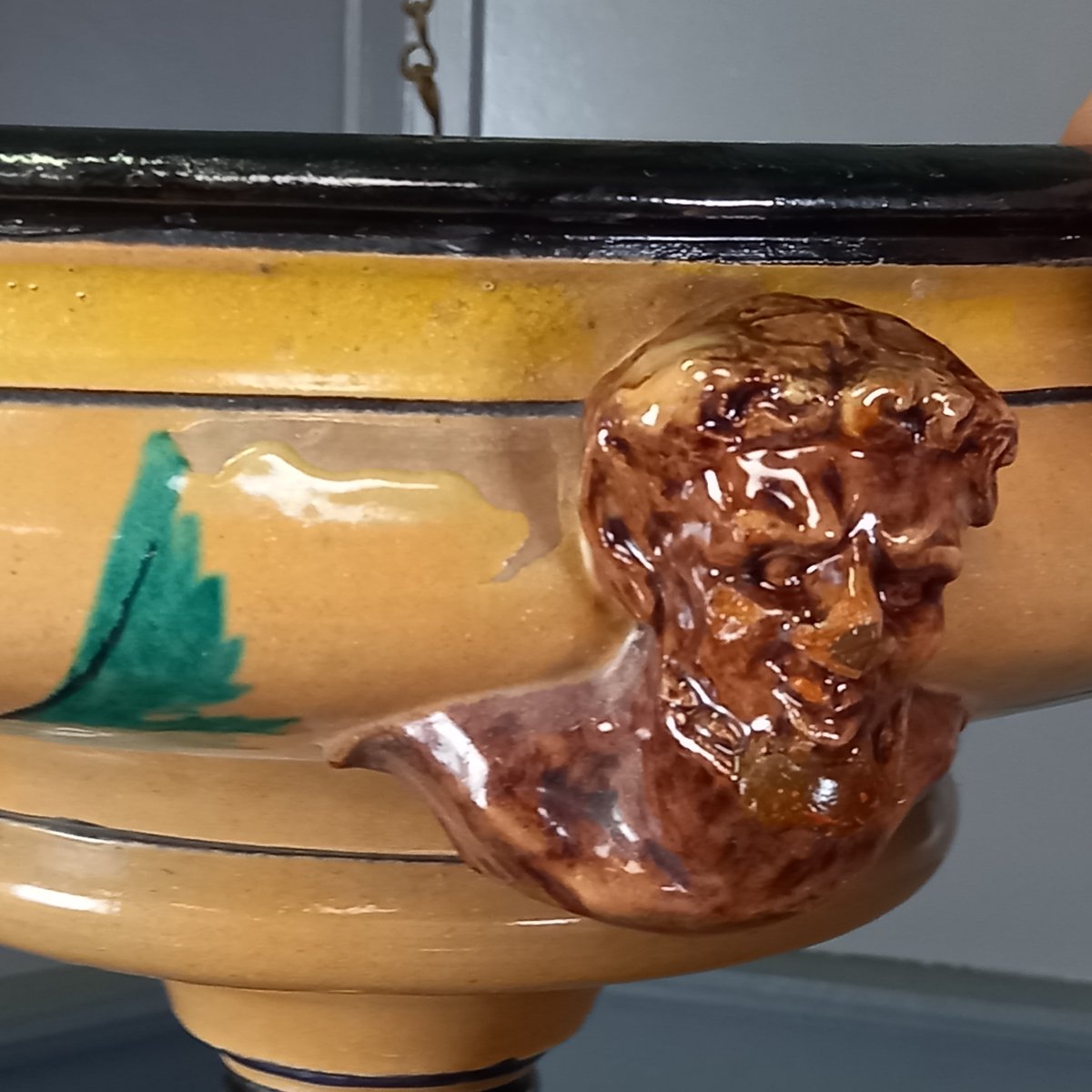 19th-century Ceramic Plant Stand-photo-3