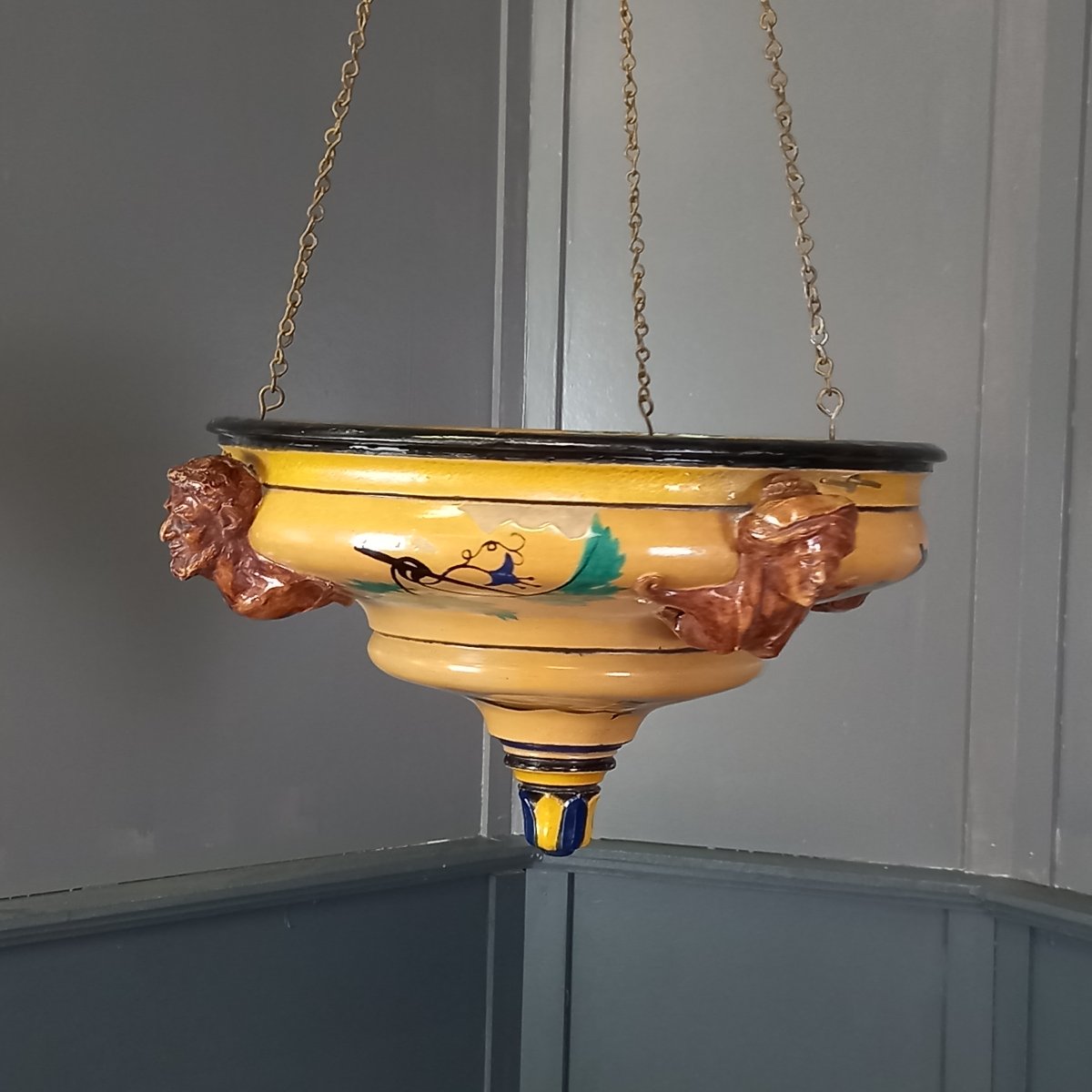 19th-century Ceramic Plant Stand-photo-5