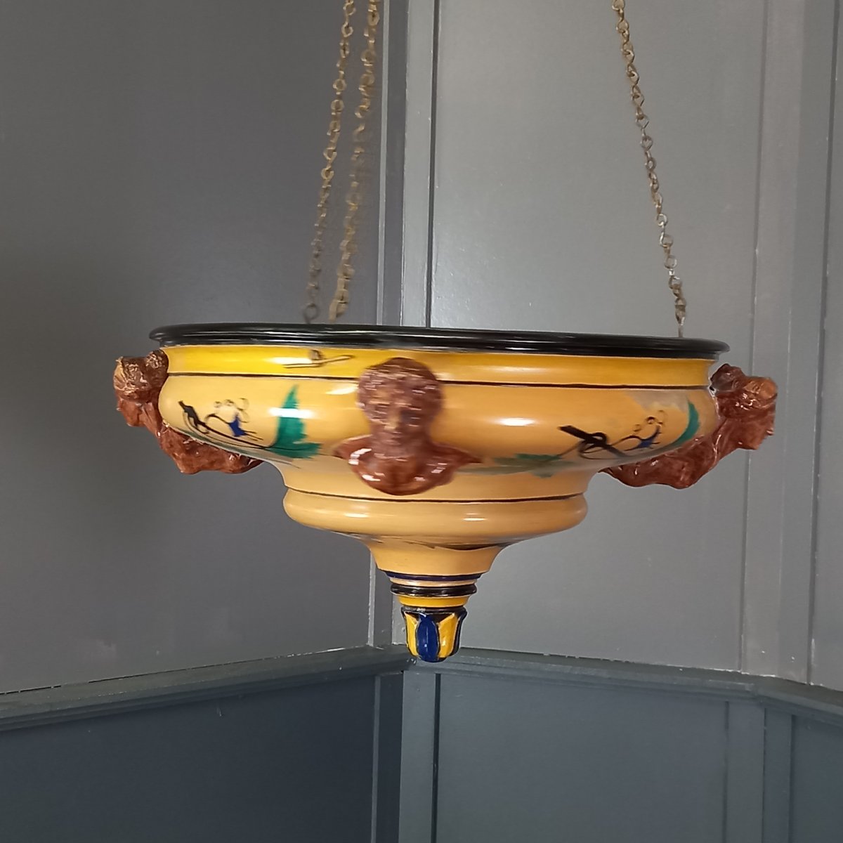 19th-century Ceramic Plant Stand-photo-7
