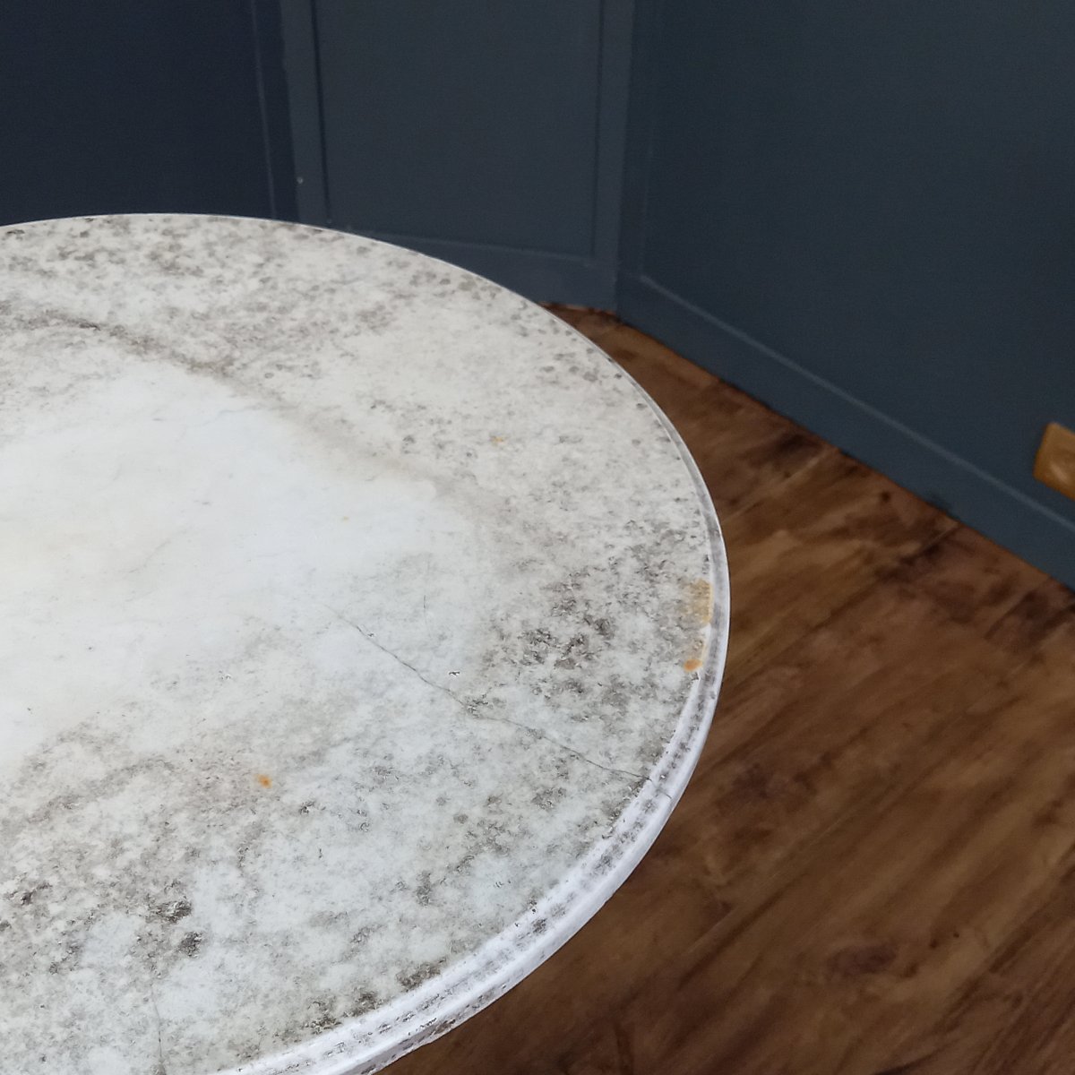 A Unique 19th-century Table Made Of Italian Marble With A Hand-forged Base.-photo-2