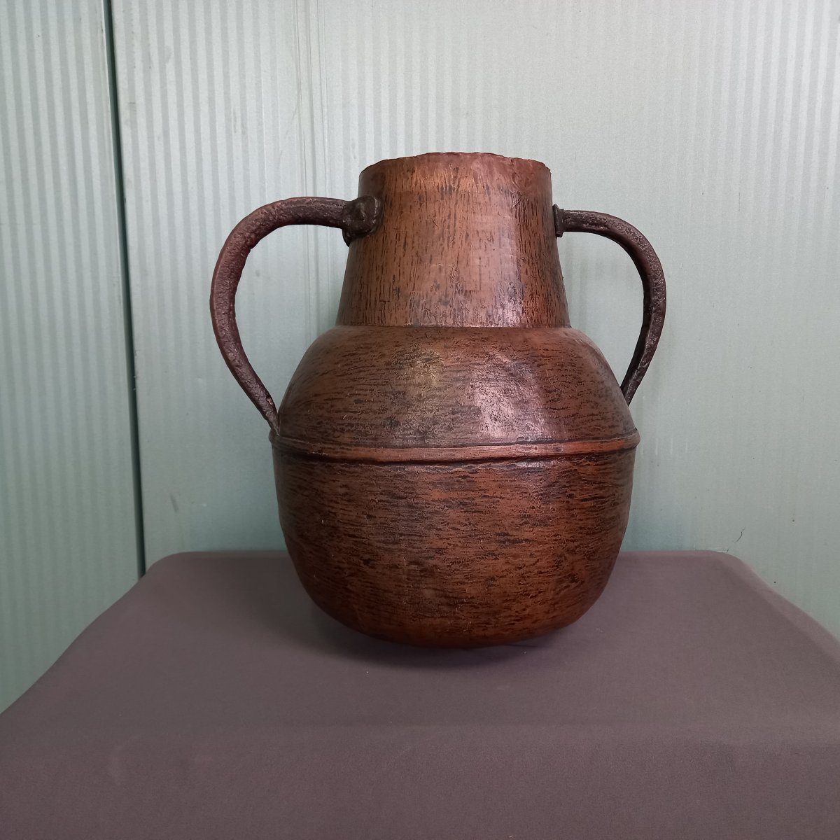 19th-century Copper Amphora