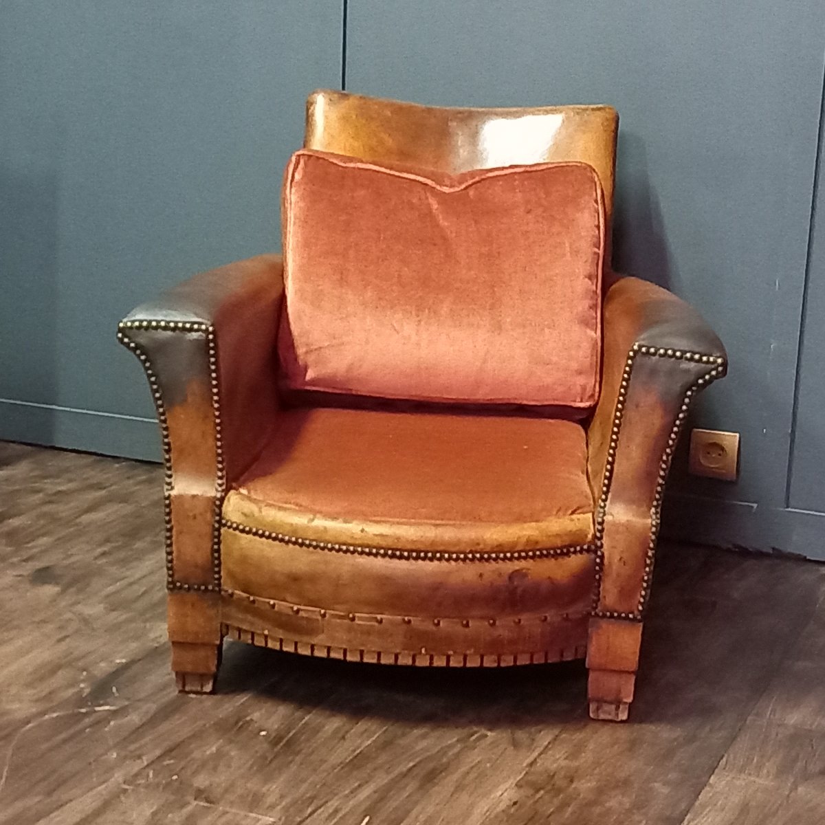 Fauteuil en cuir français – Art déco - Période : 1915–1920-photo-2