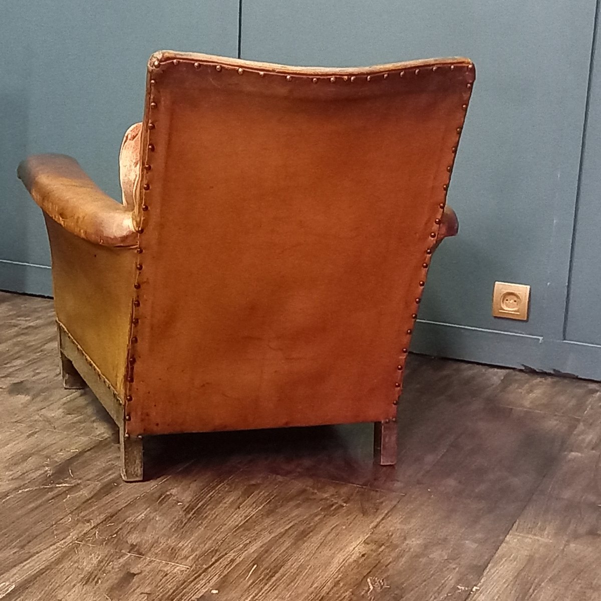 Fauteuil en cuir français – Art déco - Période : 1915–1920-photo-1