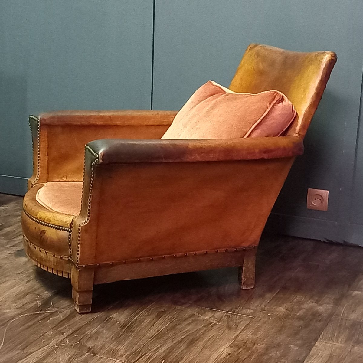 Fauteuil en cuir français – Art déco - Période : 1915–1920-photo-2