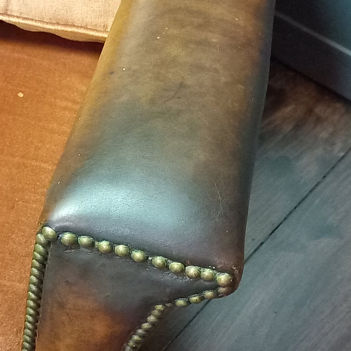 Fauteuil en cuir français – Art déco - Période : 1915–1920-photo-4