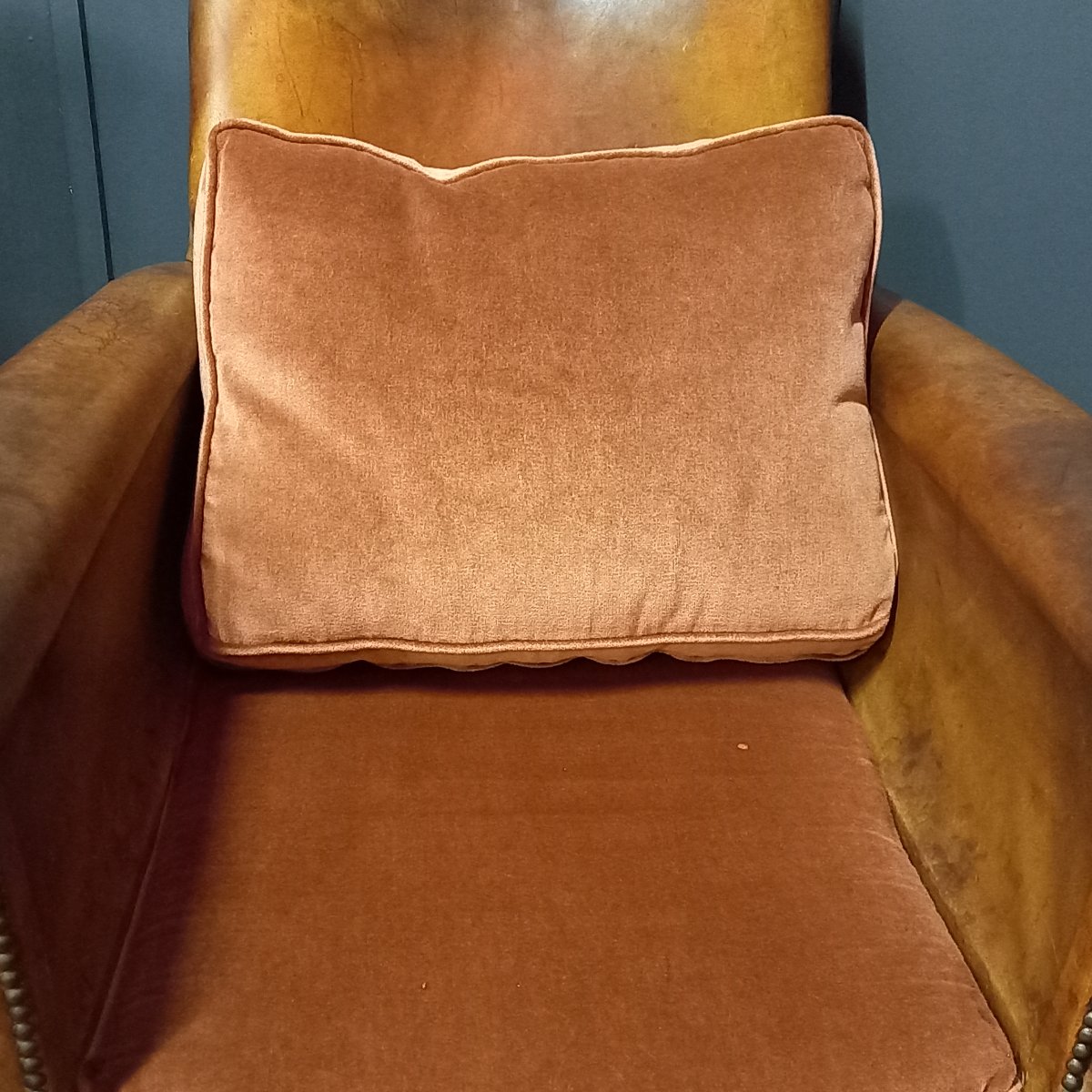 Fauteuil en cuir français – Art déco - Période : 1915–1920-photo-5