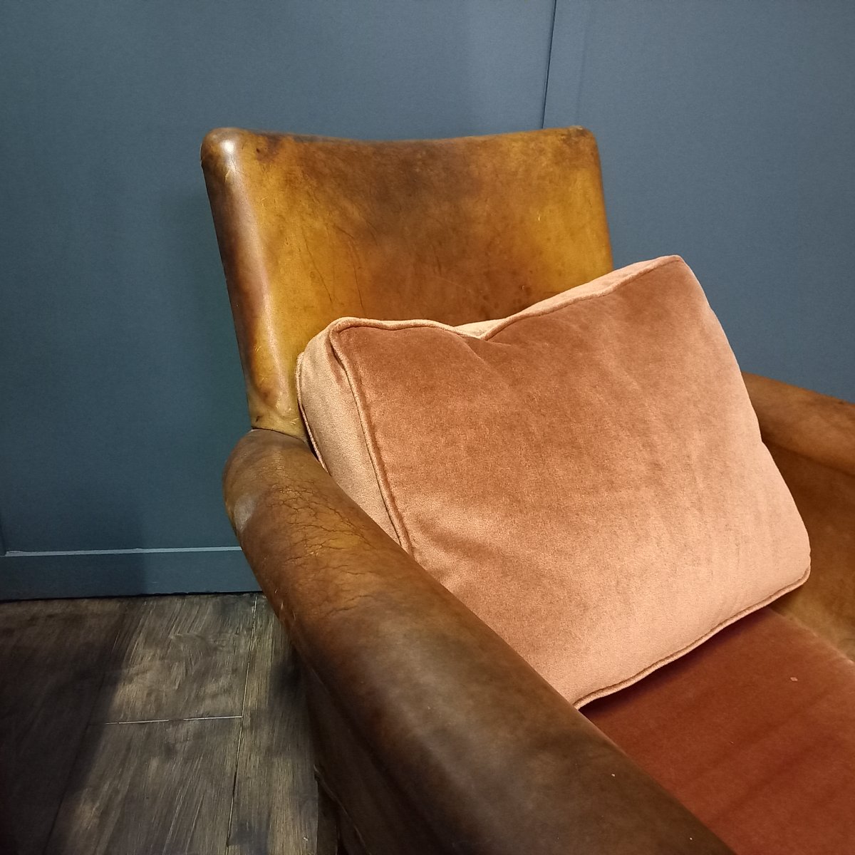 Fauteuil en cuir français – Art déco - Période : 1915–1920-photo-7