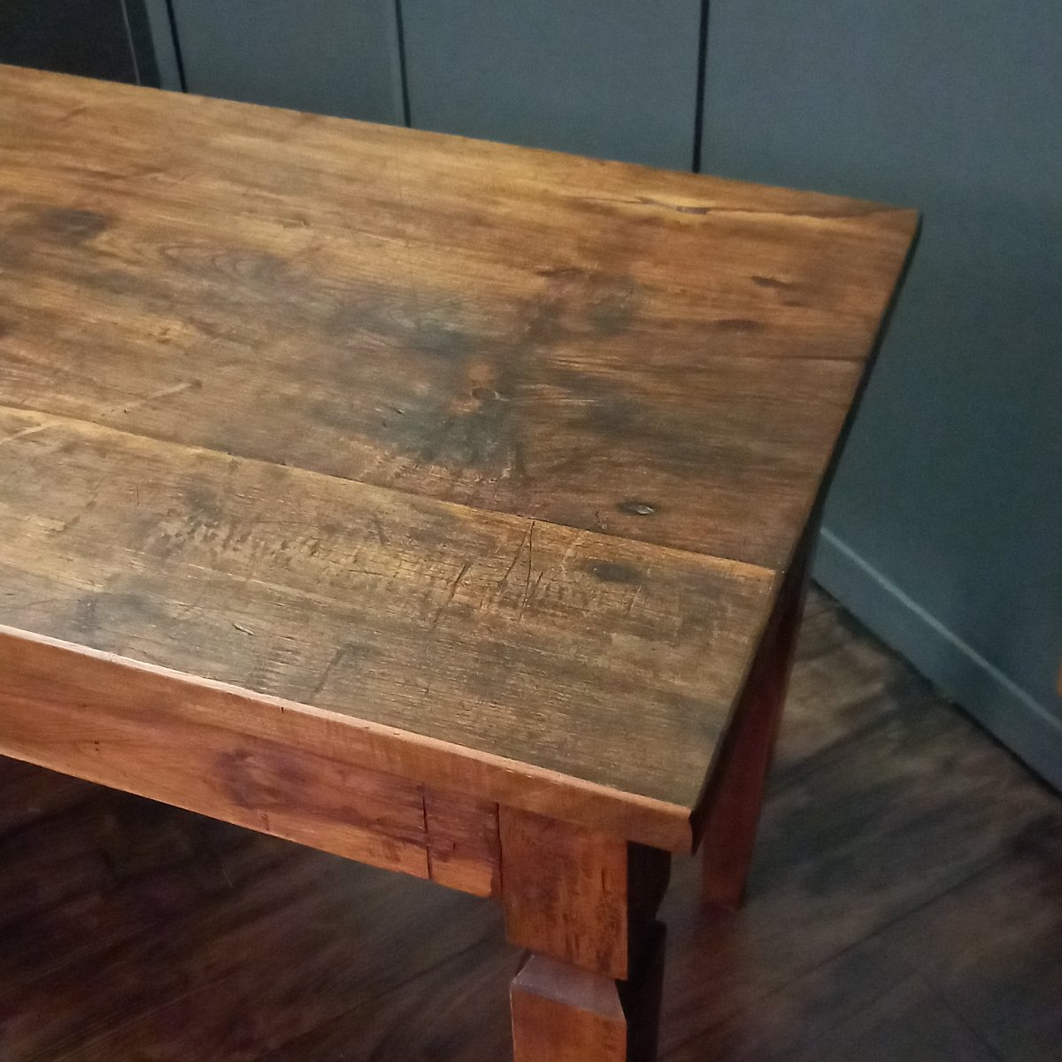 French Farmhouse Table Made Of Fruitwood - Ca. 1850-photo-3