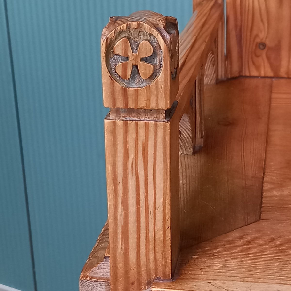 A Unique Piece Of Furniture Made Of Pine With Wood Carvings-photo-4