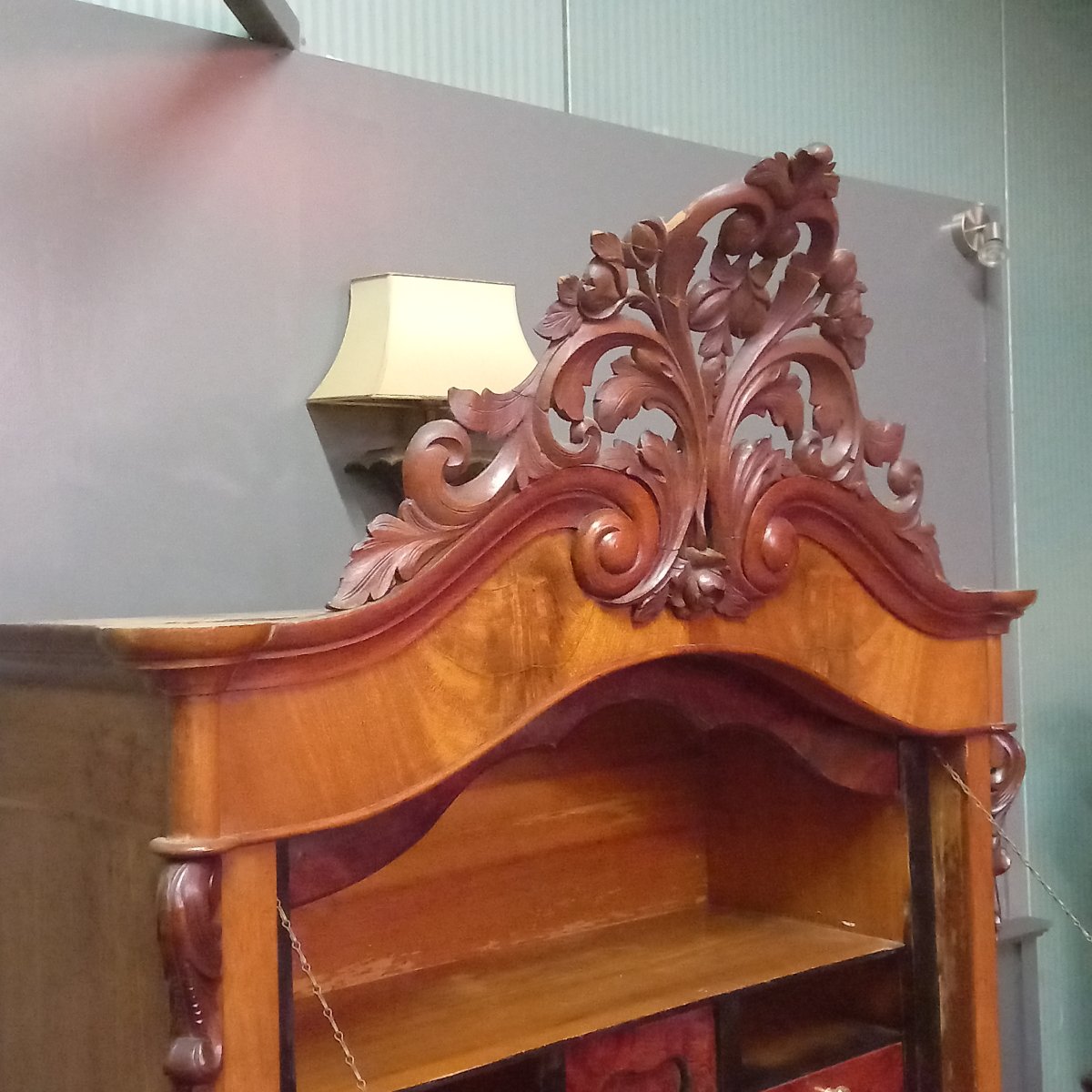 A Walnut Drop-leaf Desk Of Dutch Origin, Topped With A Pediment; William Period-photo-3
