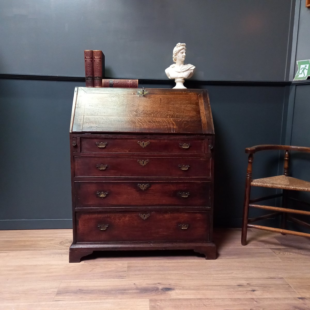 18th-century English Mahogany Secretary Desk