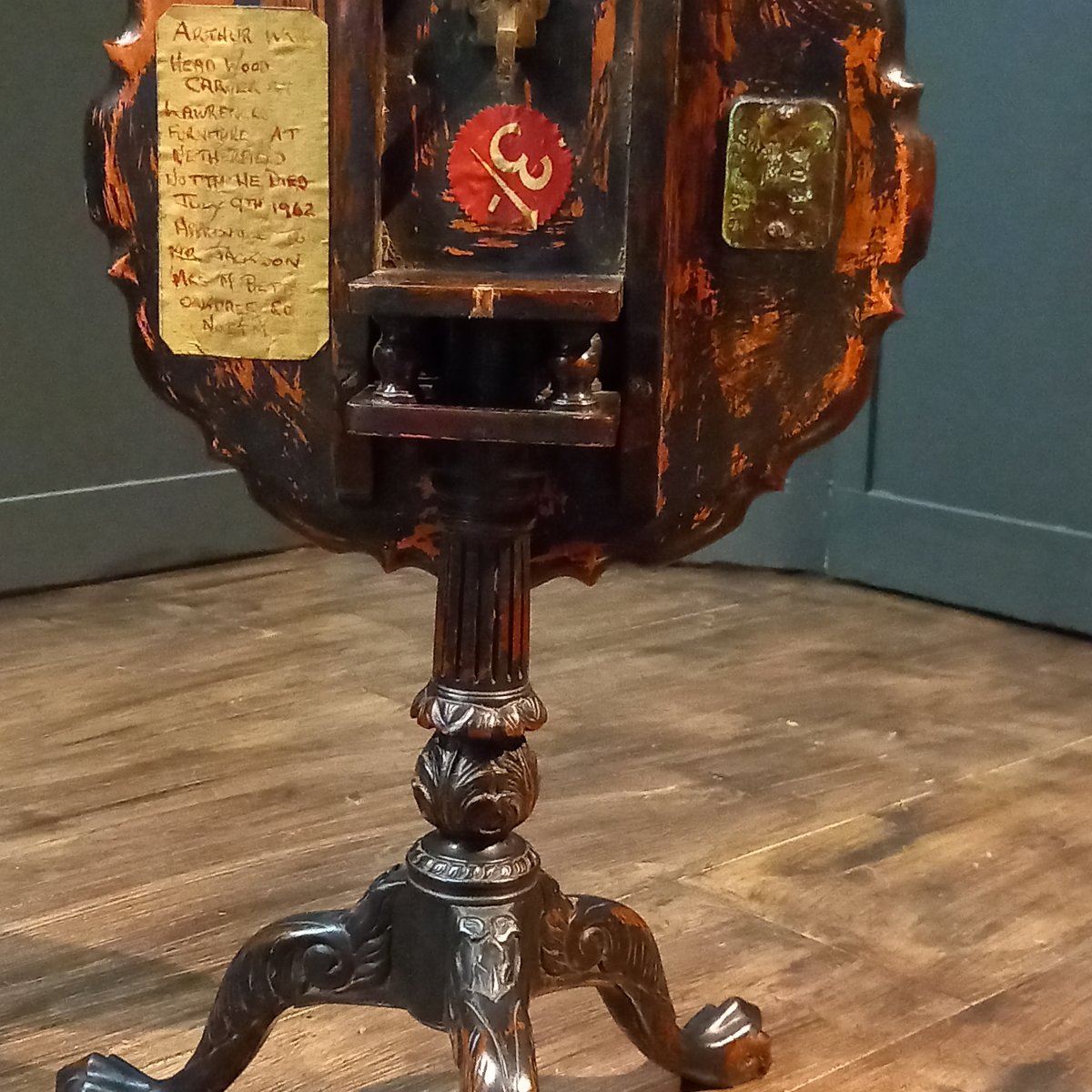 A Unique Georgian-style Mahogany Side Table With A Tilting Top.-photo-3