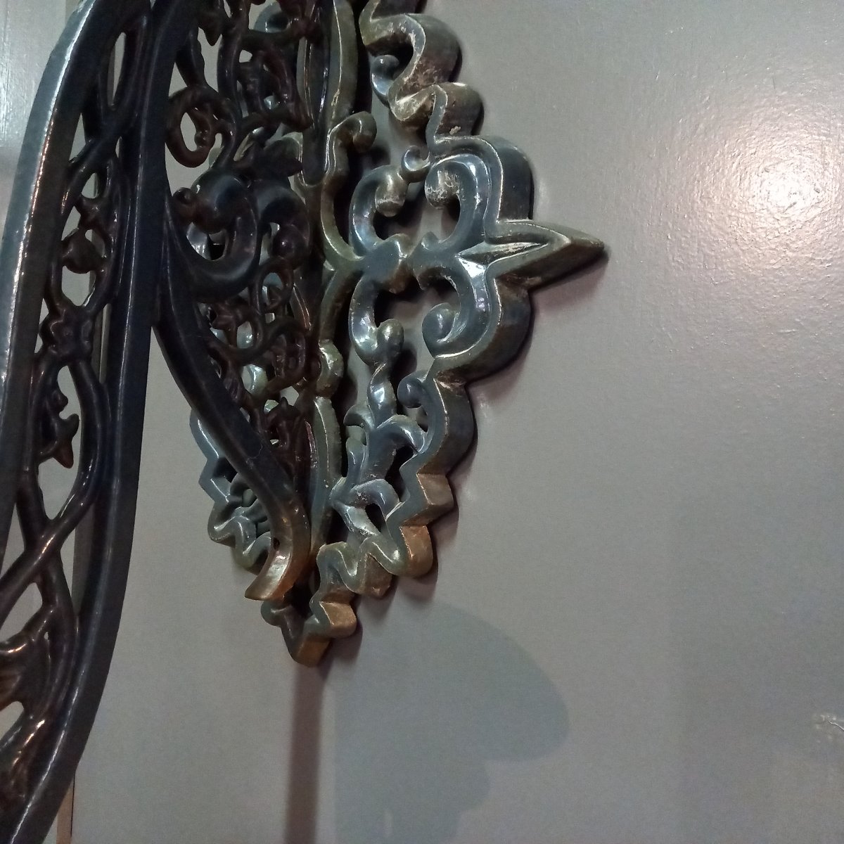 A Pair Of Large Cast-iron Wall Sconces From 1880-photo-4