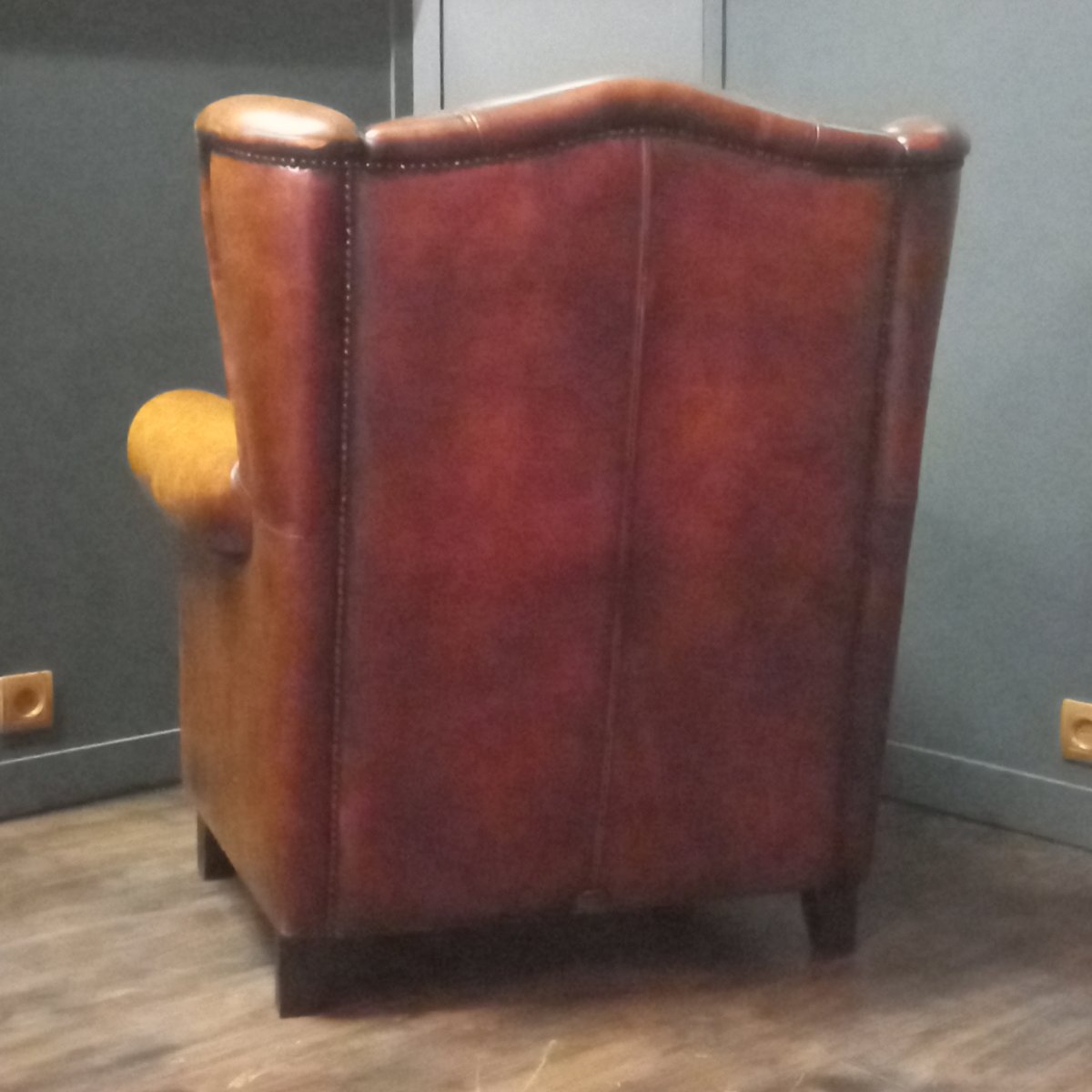 Sturdy Wingback Chair Made Of Sheepskin-photo-4