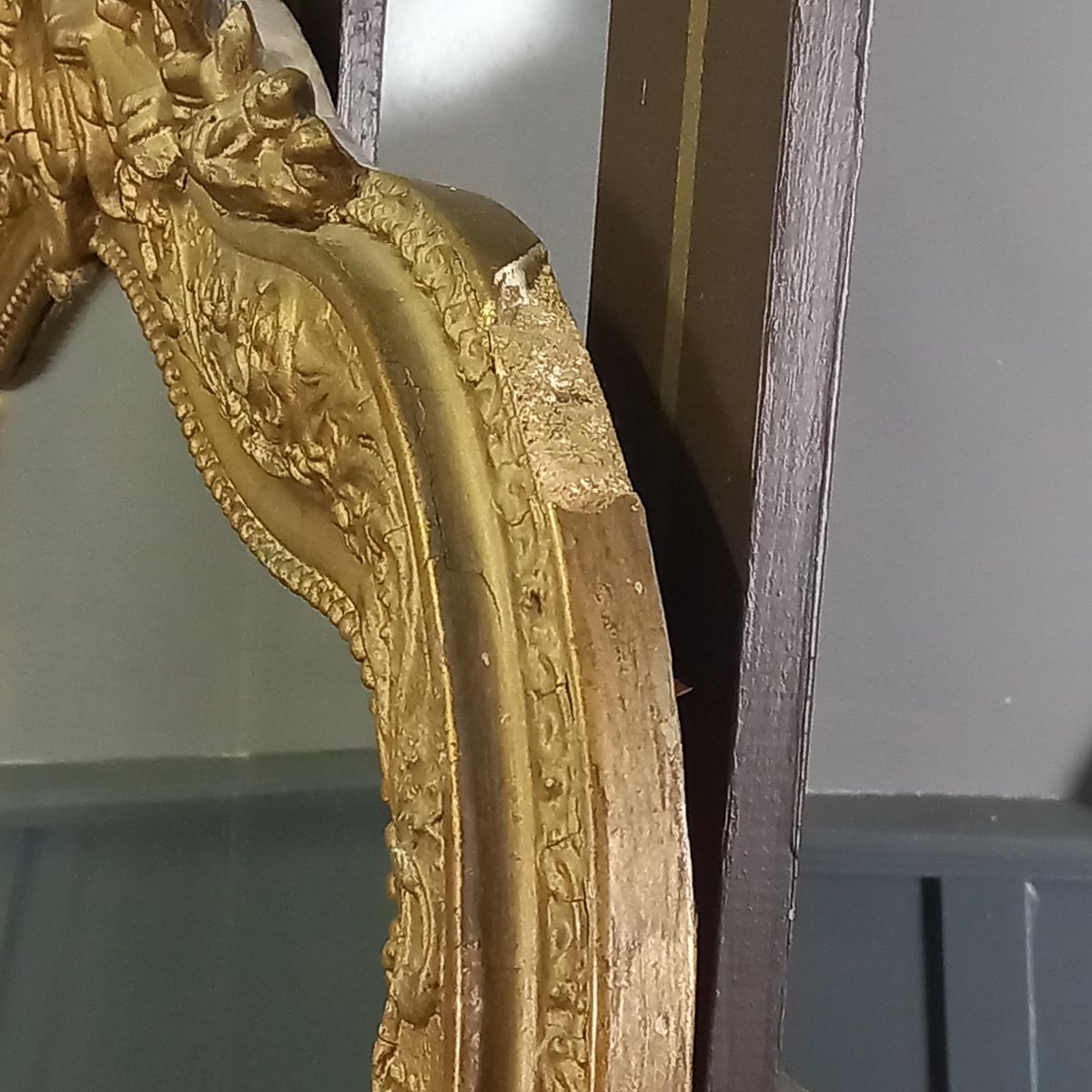 Miroir de cheminée français ancien, style Louis-Philippe-photo-2