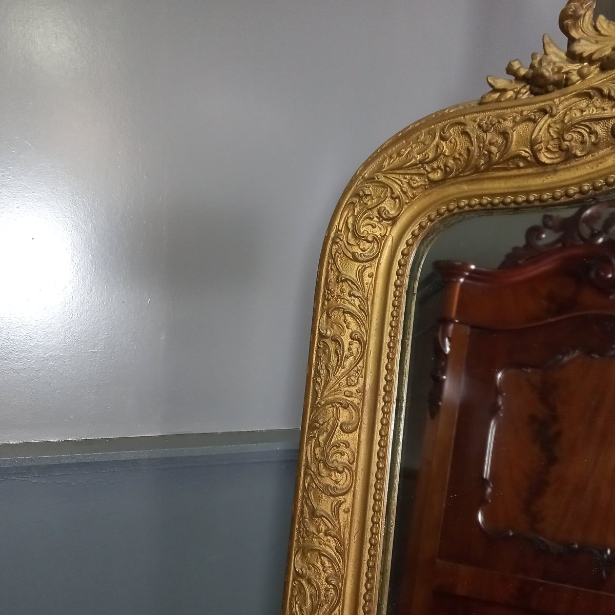 Miroir de cheminée français ancien, style Louis-Philippe-photo-3