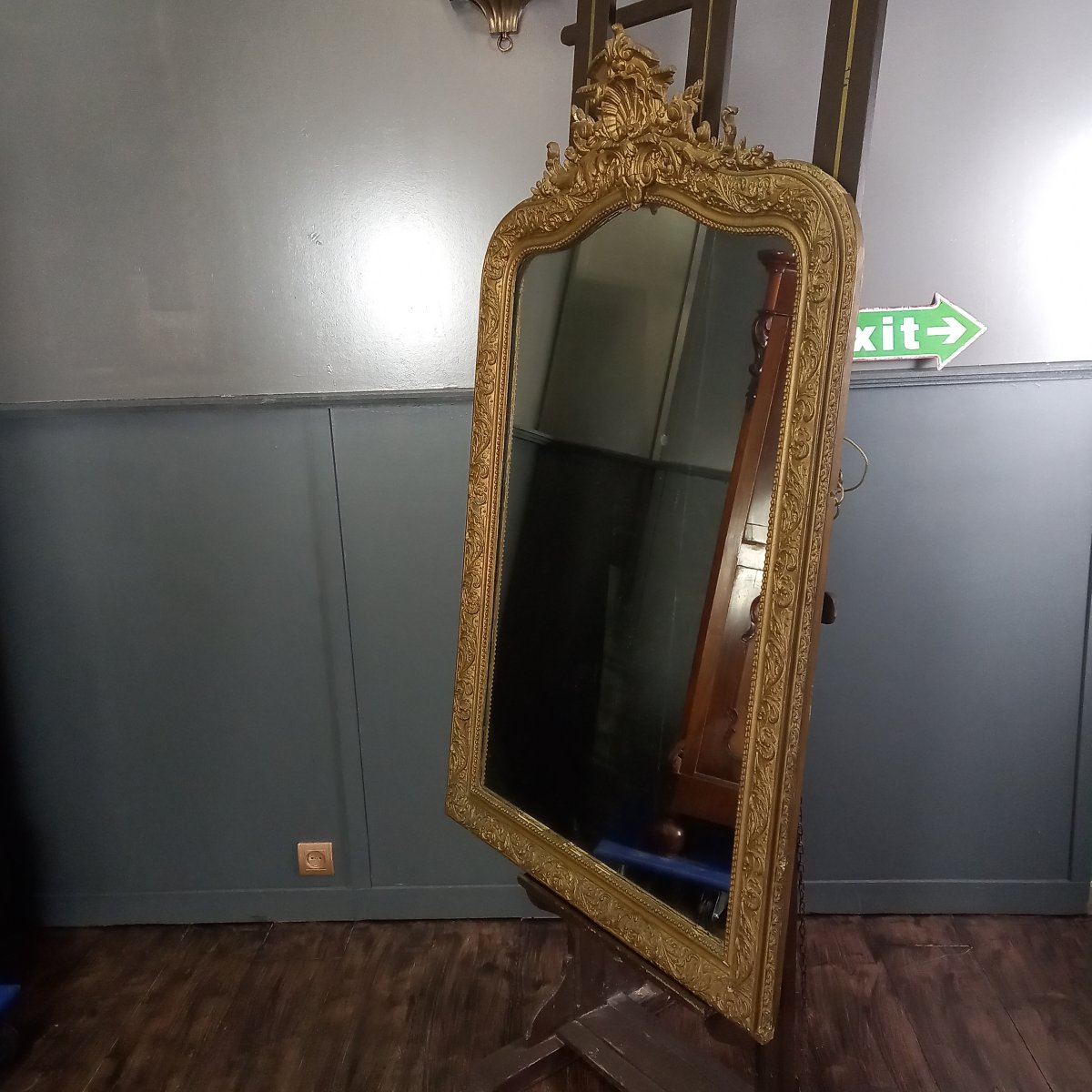 Miroir de cheminée français ancien, style Louis-Philippe