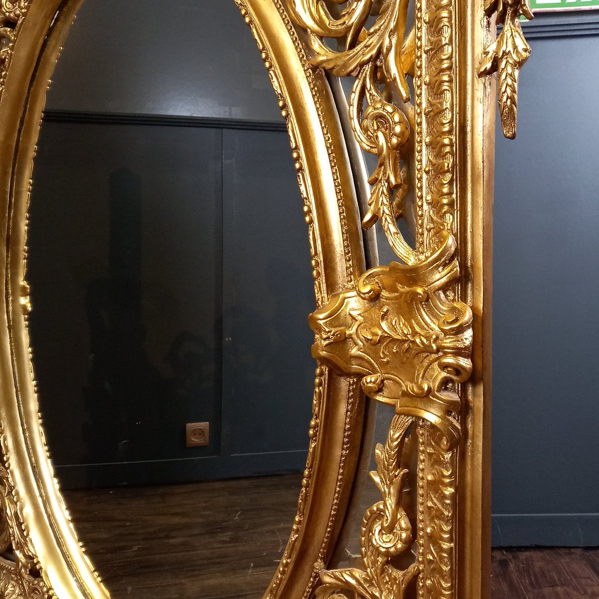 Miroir ovale classique d'époque, style Louis XV / rococo-photo-2