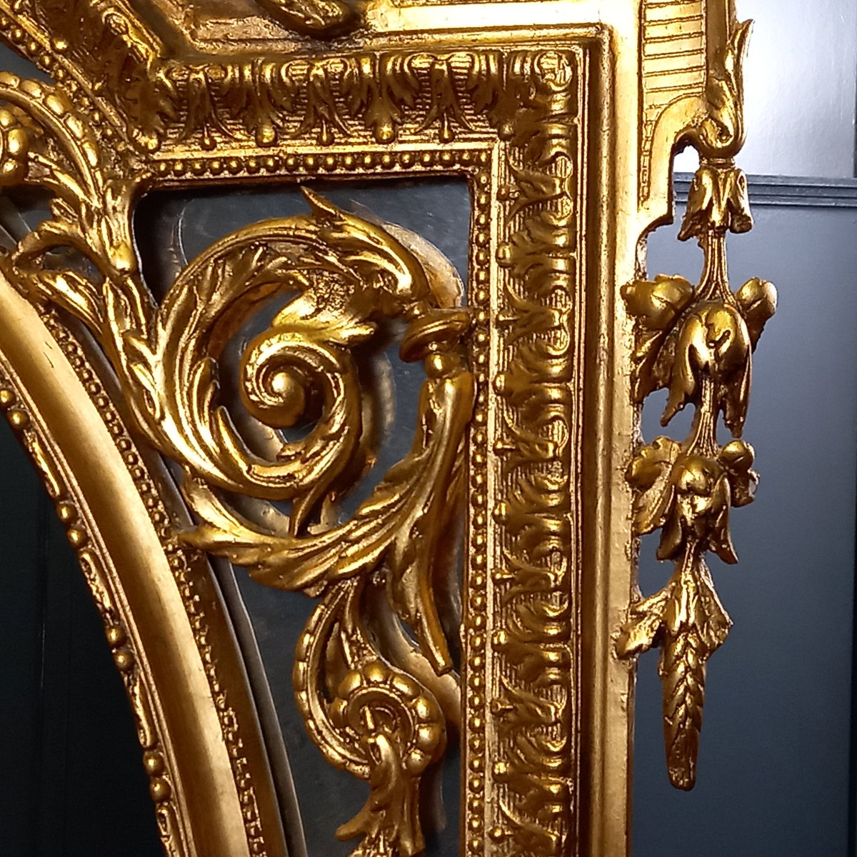 Miroir ovale classique d'époque, style Louis XV / rococo-photo-4