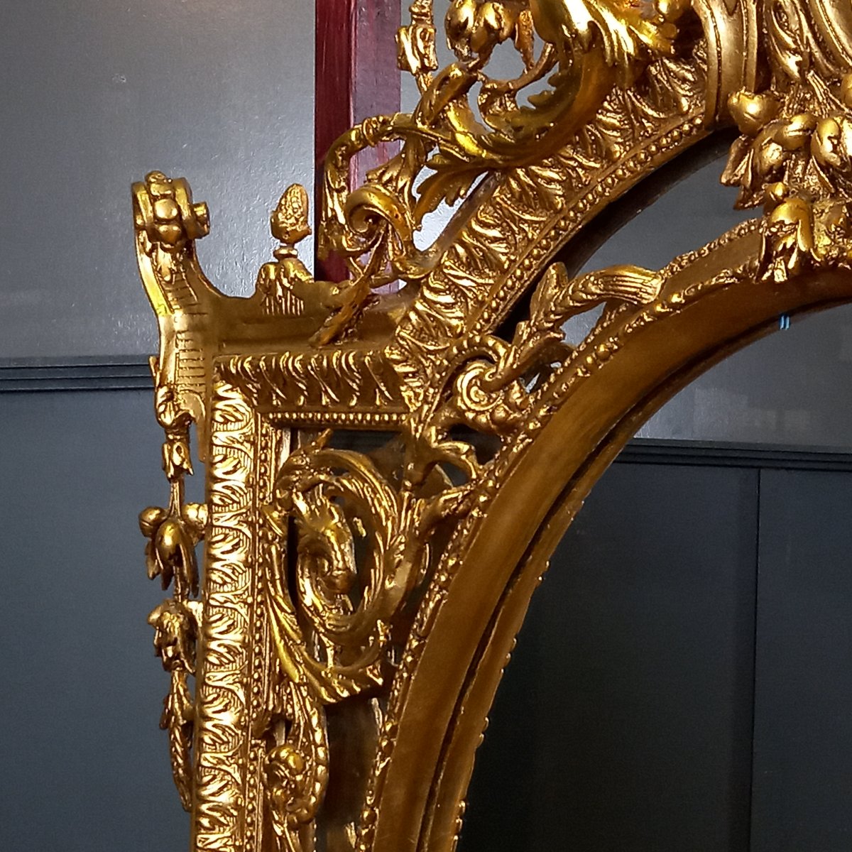 Miroir ovale classique d'époque, style Louis XV / rococo-photo-5