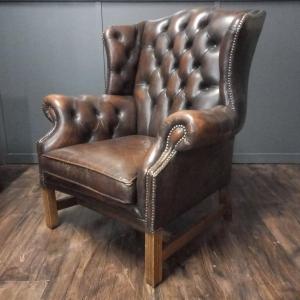 Wingback Chair, Vintage Chesterfield Chair
