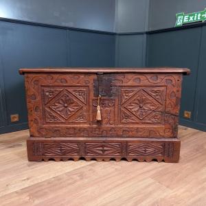 18th-century Spanish Chest Made Of Chestnut Wood